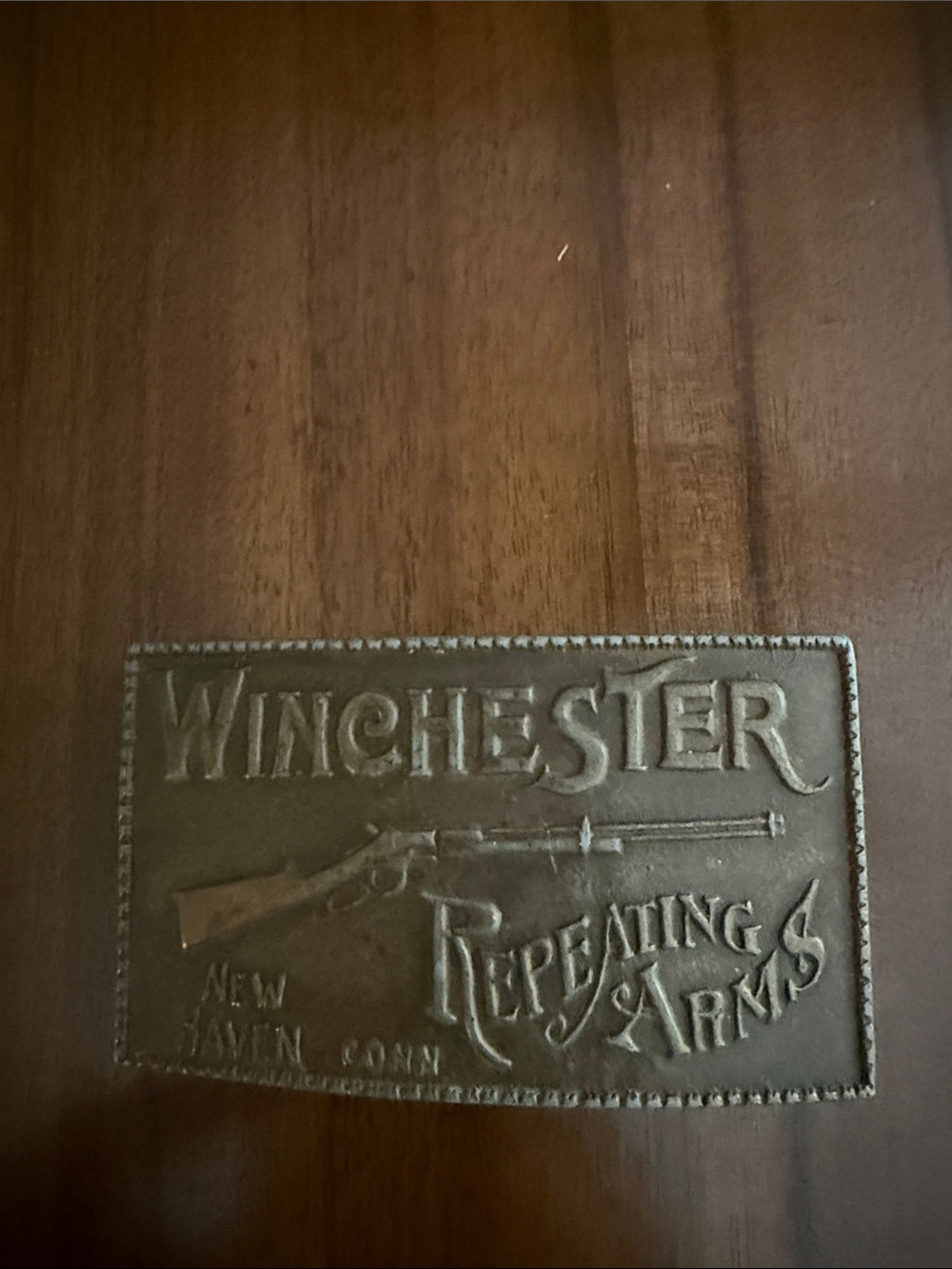Winchester Repeating Arms Embossed belt buckle